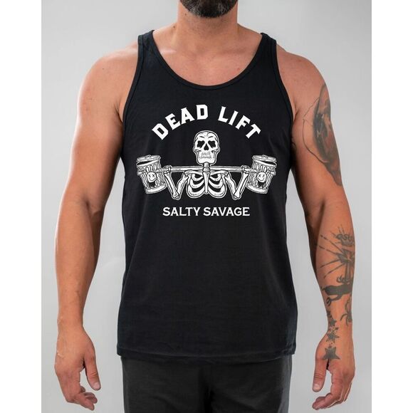 Salty Savage Garbage ‘Dead Lift’ Tank Top in Black Unisex Size Small - Picture 5 of 6
